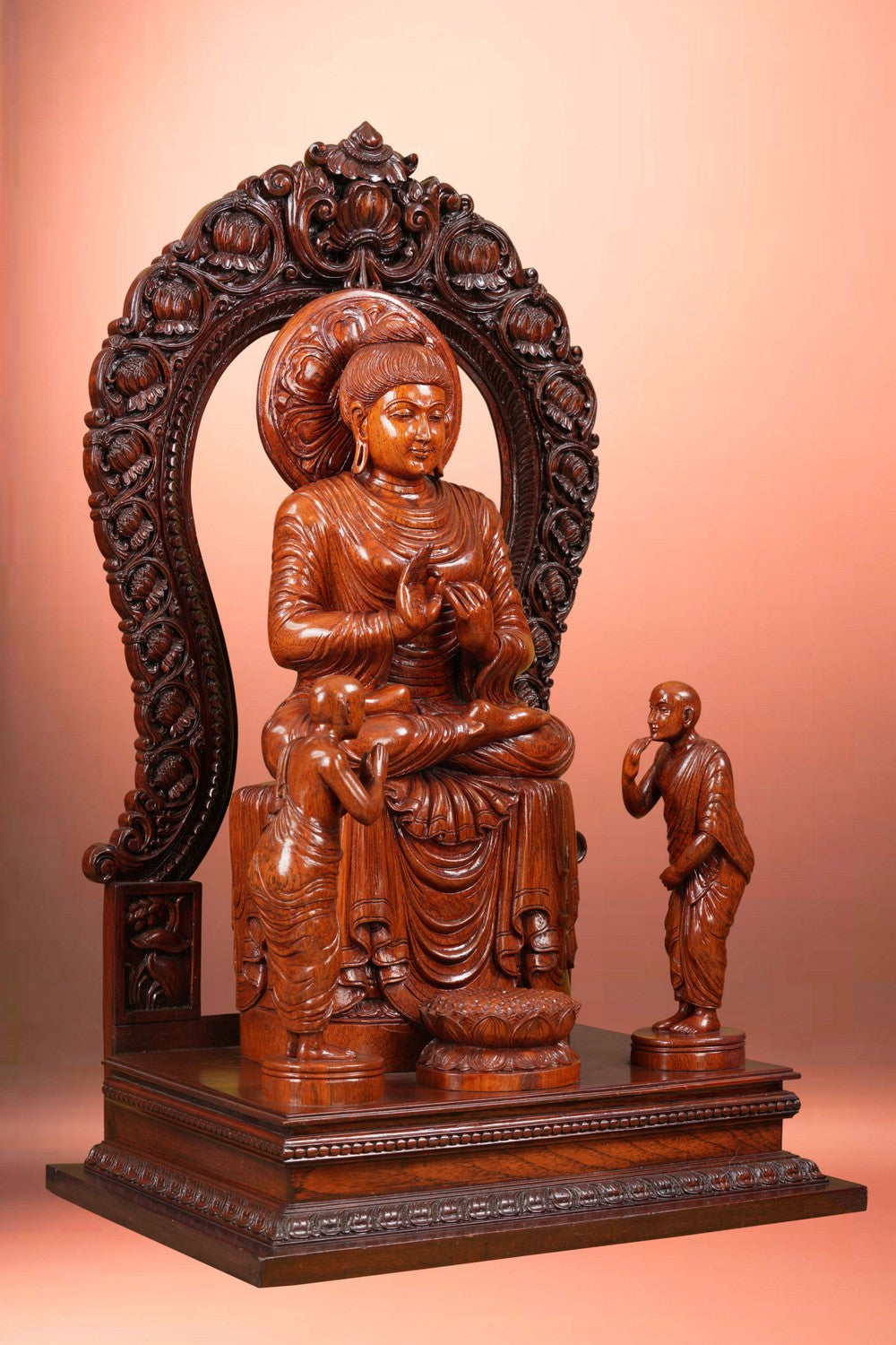 Image of Teak Wooden Buddha Sculpture by National Award Winner